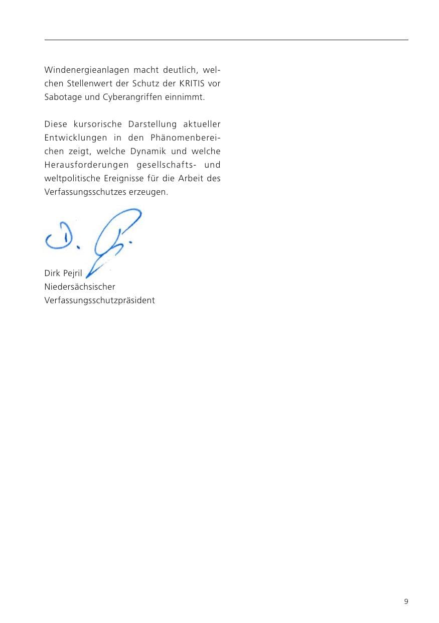 Seite 11 des Verfassungsschutzbericht 2022 Niedersachsen