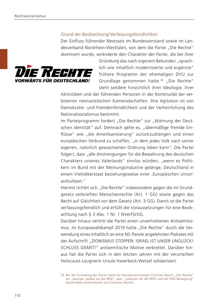 Seite 112 des Verfassungsschutzbericht 2022 Niedersachsen