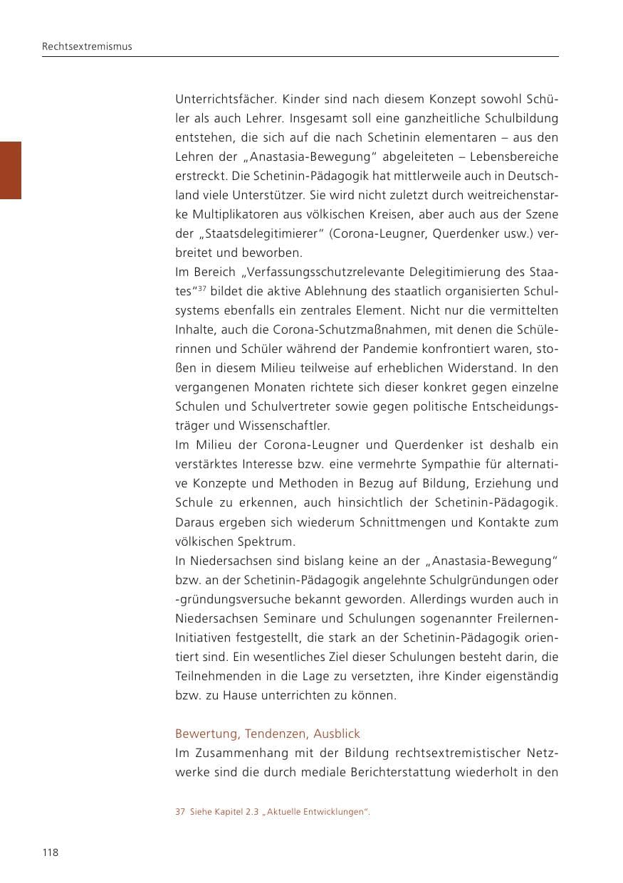 Seite 120 des Verfassungsschutzbericht 2022 Niedersachsen