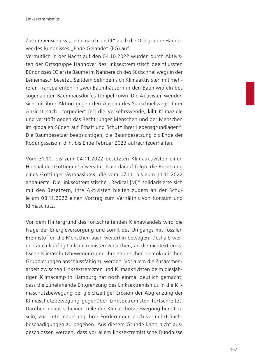 Seite 169 des Verfassungsschutzbericht 2022 Niedersachsen