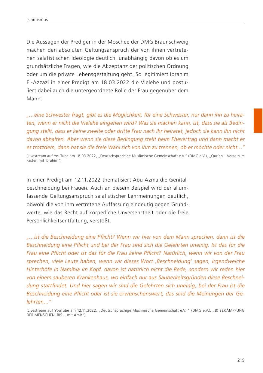 Seite 221 des Verfassungsschutzbericht 2022 Niedersachsen