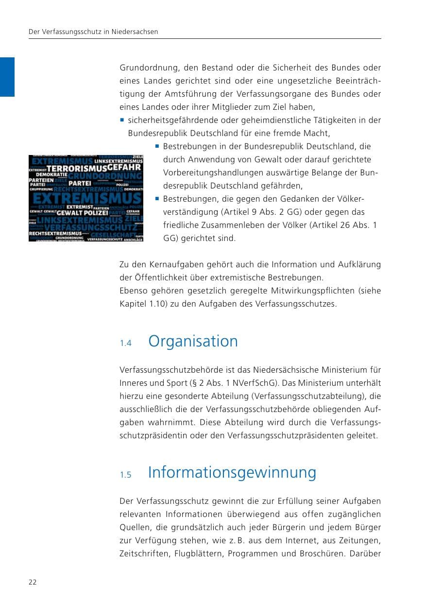 Seite 24 des Verfassungsschutzbericht 2022 Niedersachsen