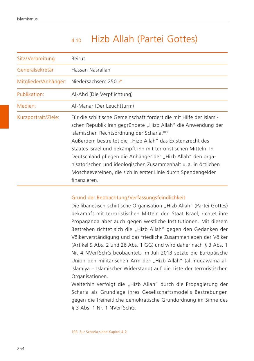 Seite 256 des Verfassungsschutzbericht 2022 Niedersachsen