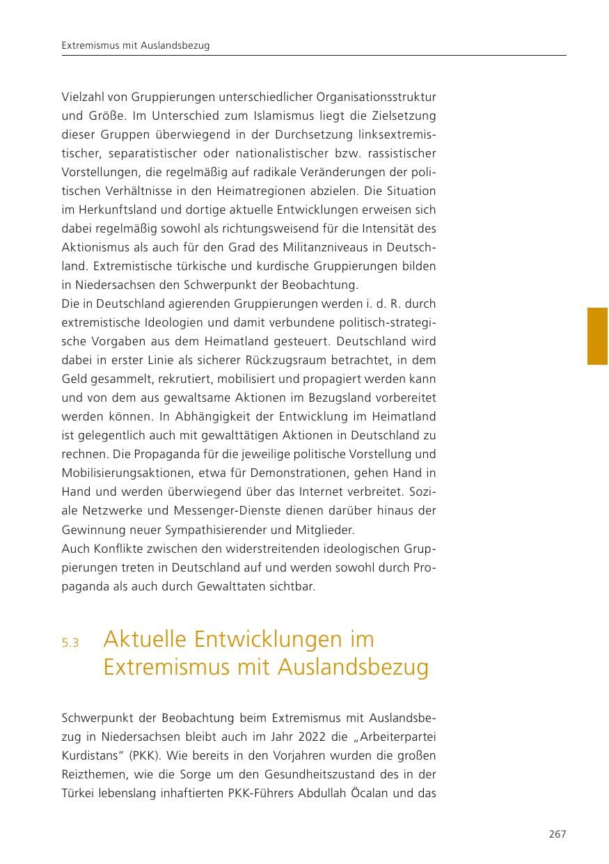 Seite 269 des Verfassungsschutzbericht 2022 Niedersachsen