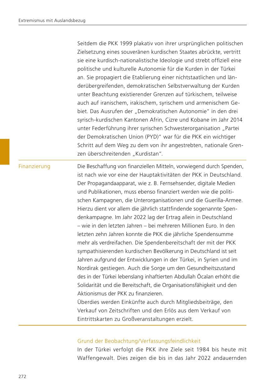 Seite 274 des Verfassungsschutzbericht 2022 Niedersachsen