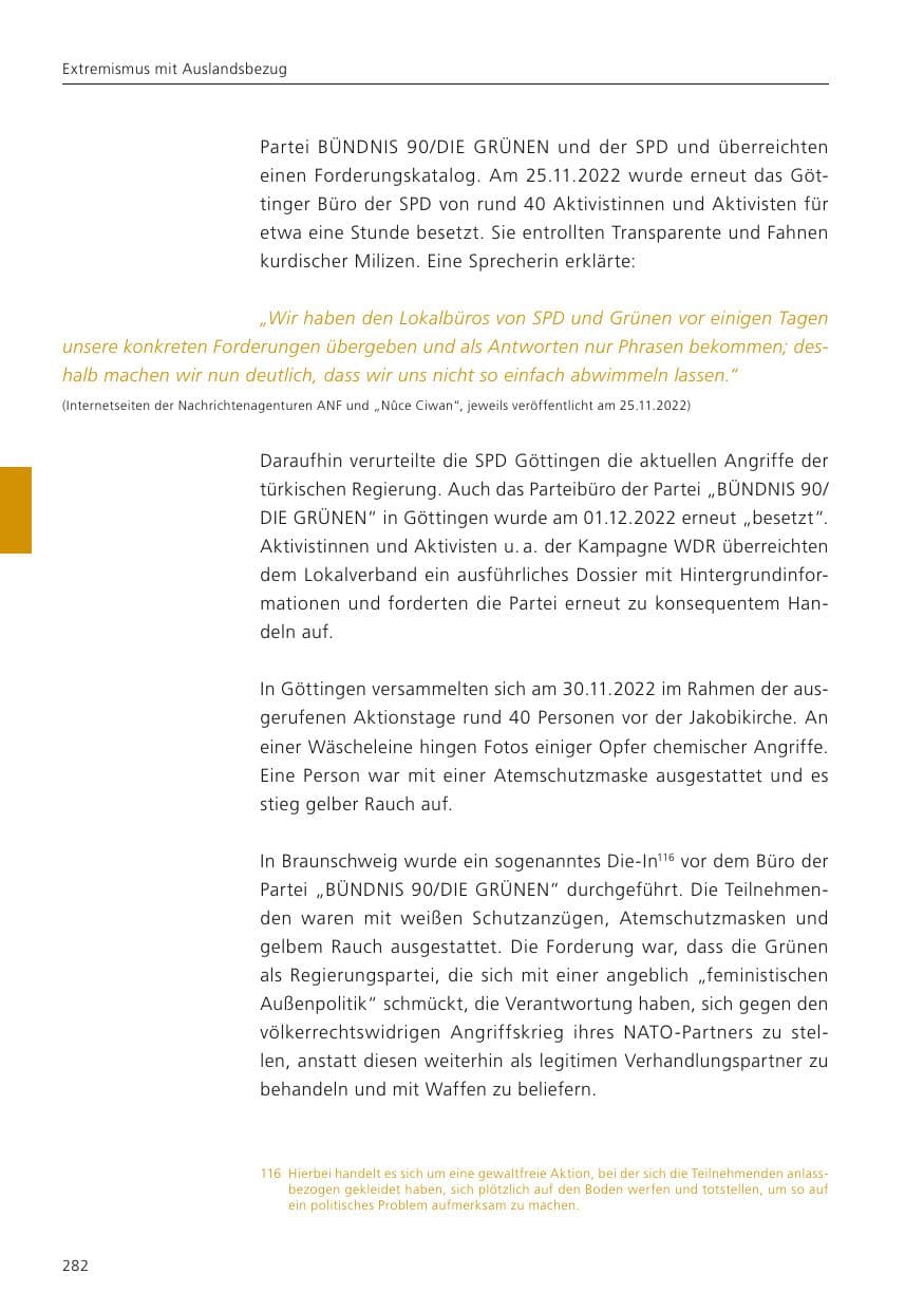 Seite 284 des Verfassungsschutzbericht 2022 Niedersachsen