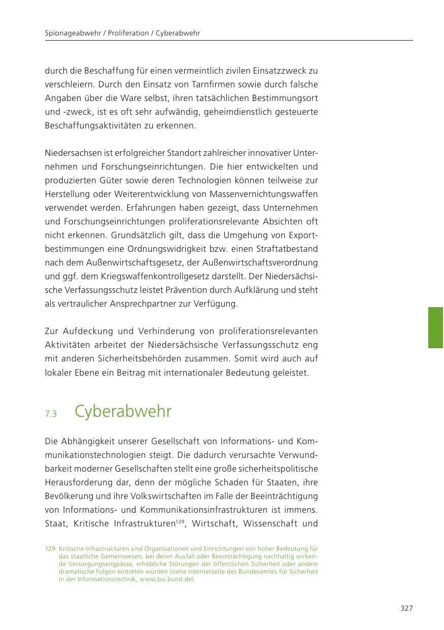 Seite 329 des Verfassungsschutzbericht 2022 Niedersachsen