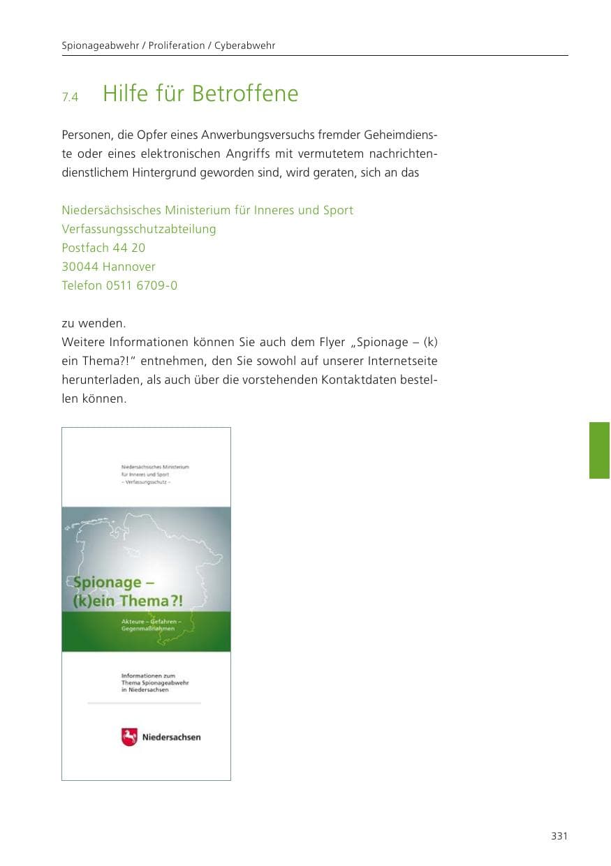 Seite 333 des Verfassungsschutzbericht 2022 Niedersachsen