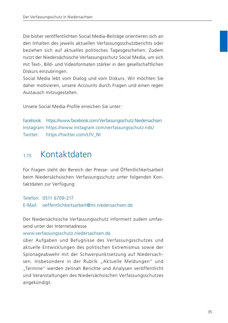 Seite 37 des Verfassungsschutzbericht 2022 Niedersachsen