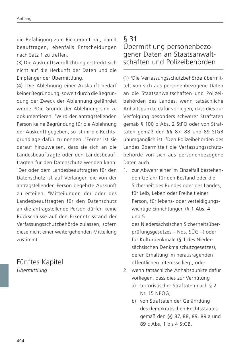Seite 406 des Verfassungsschutzbericht 2022 Niedersachsen