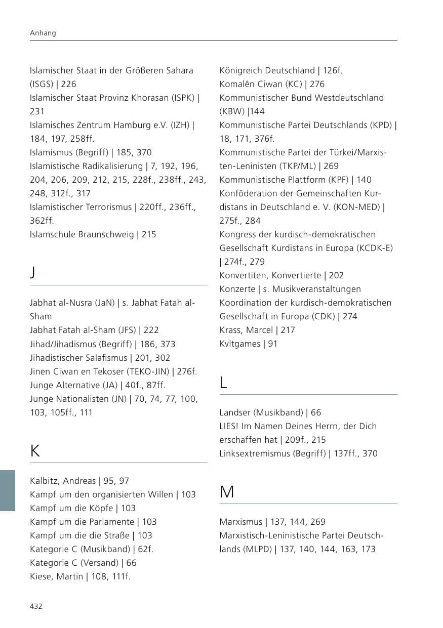 Seite 434 des Verfassungsschutzbericht 2022 Niedersachsen