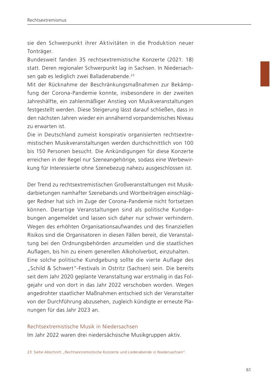Seite 63 des Verfassungsschutzbericht 2022 Niedersachsen