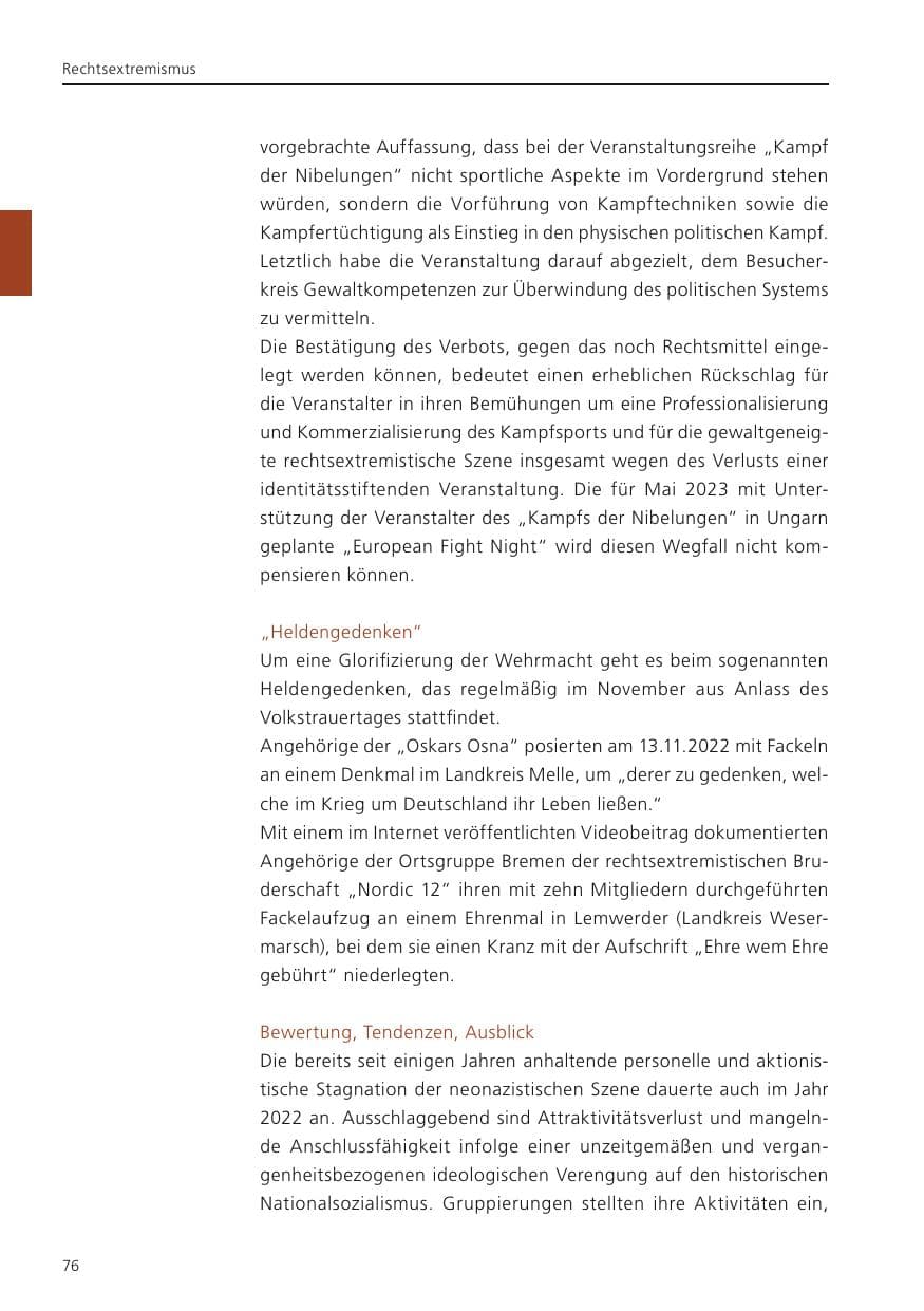 Seite 78 des Verfassungsschutzbericht 2022 Niedersachsen