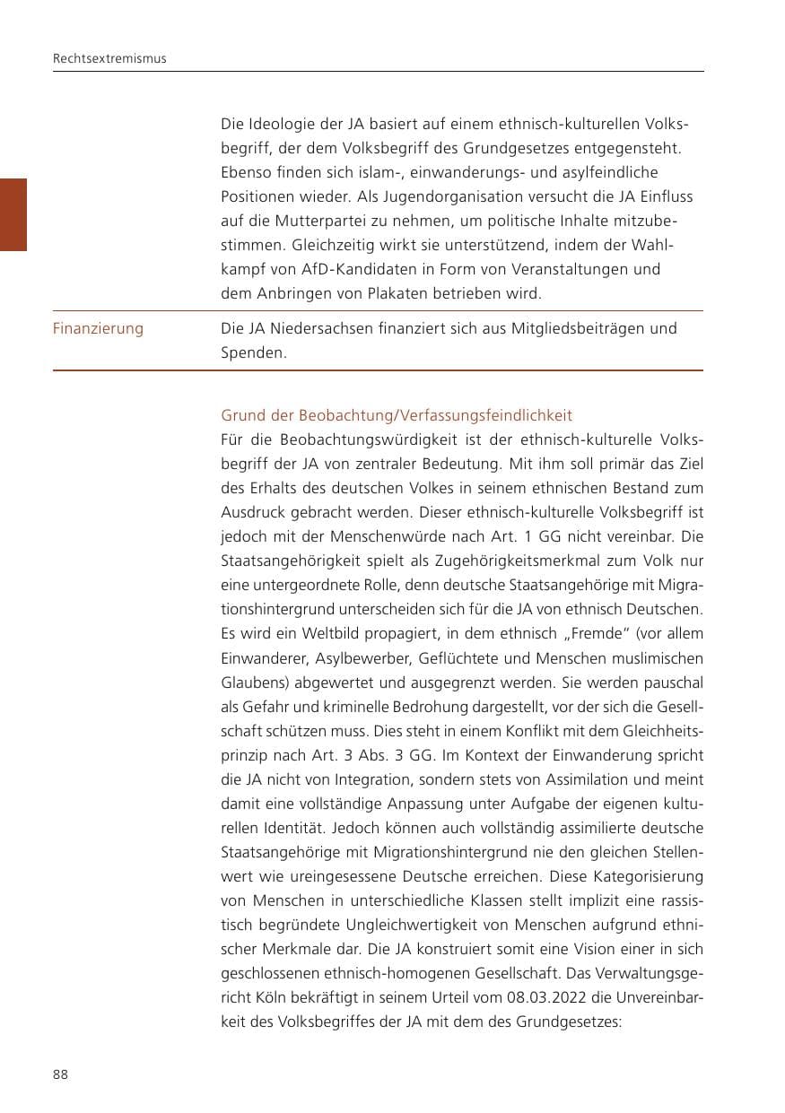 Seite 90 des Verfassungsschutzbericht 2022 Niedersachsen