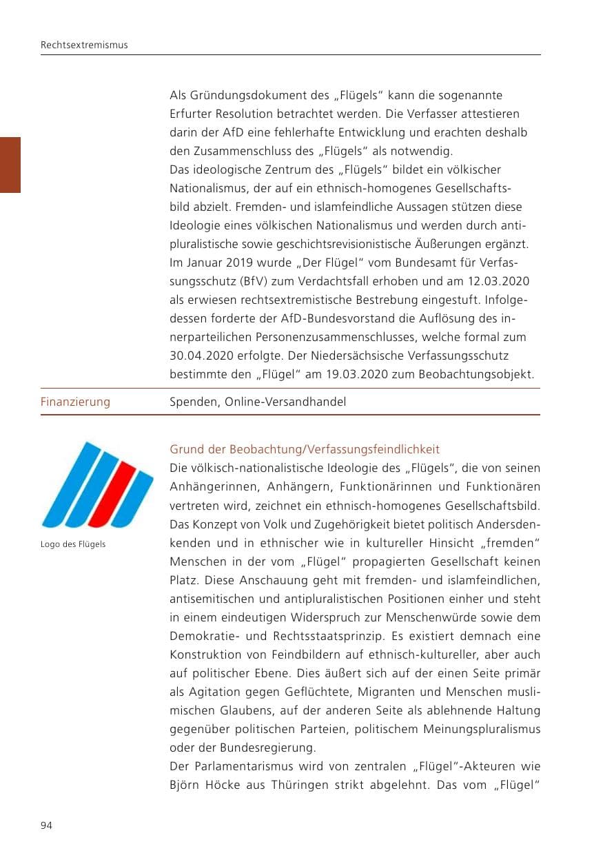 Seite 96 des Verfassungsschutzbericht 2022 Niedersachsen