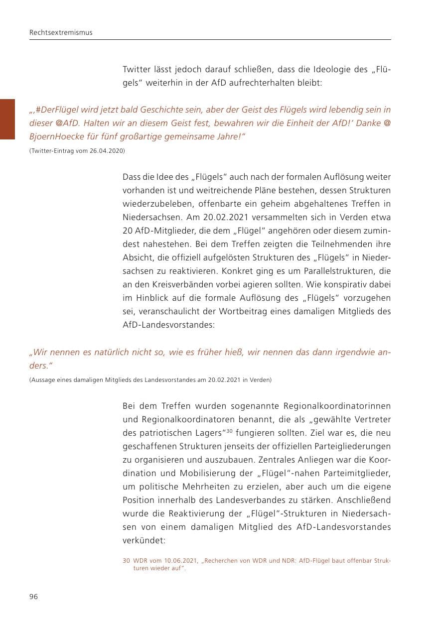 Seite 98 des Verfassungsschutzbericht 2022 Niedersachsen