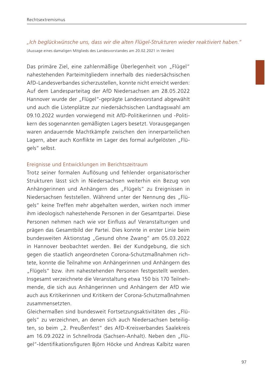 Seite 99 des Verfassungsschutzbericht 2022 Niedersachsen
