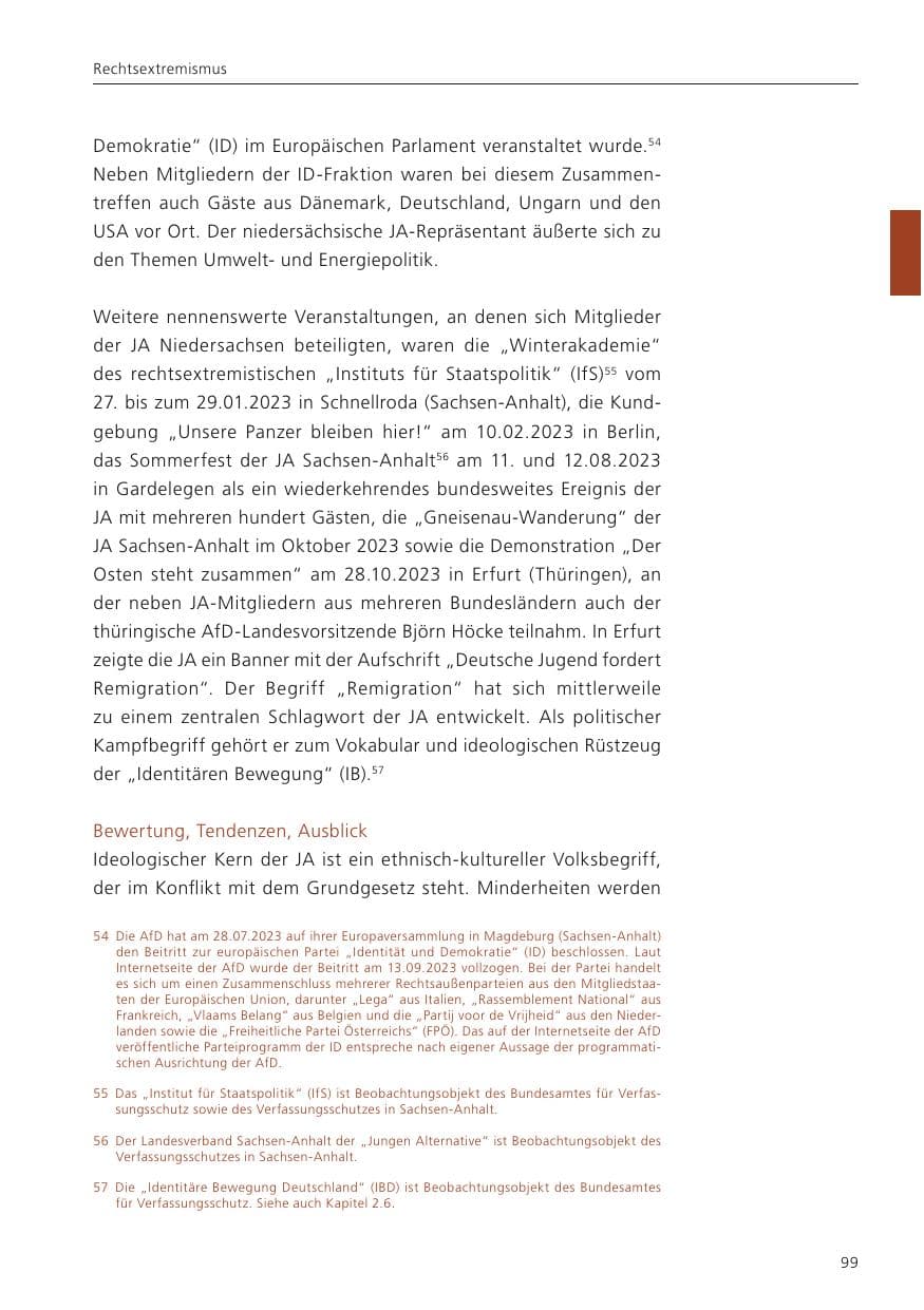 Seite 101 des Verfassungsschutzbericht 2023 Niedersachsen
