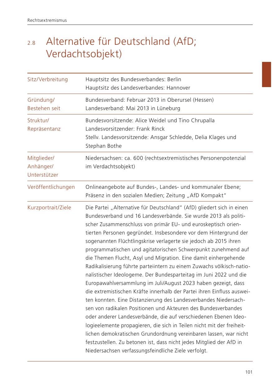 Seite 103 des Verfassungsschutzbericht 2023 Niedersachsen