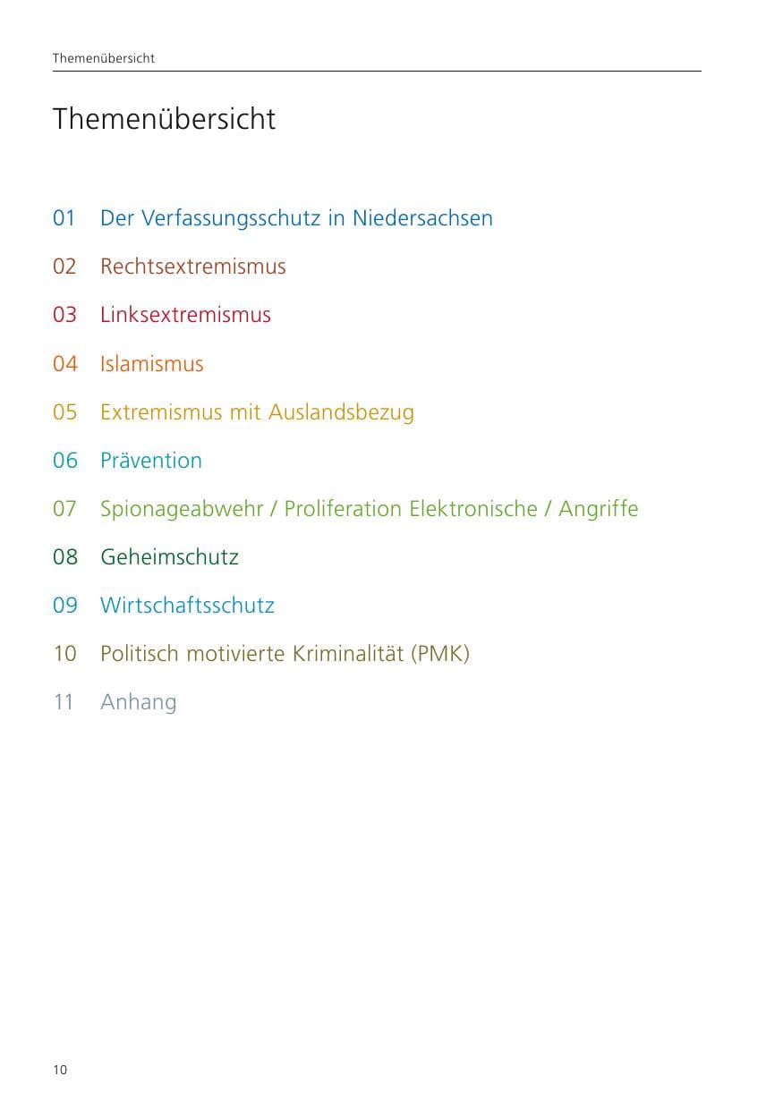 Seite 12 des Verfassungsschutzbericht 2023 Niedersachsen