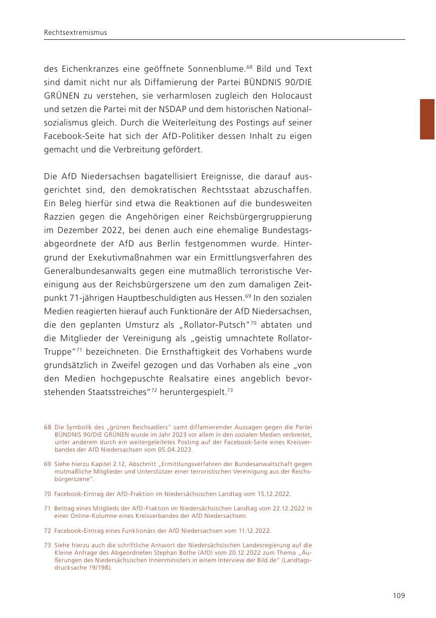 Seite 111 des Verfassungsschutzbericht 2023 Niedersachsen