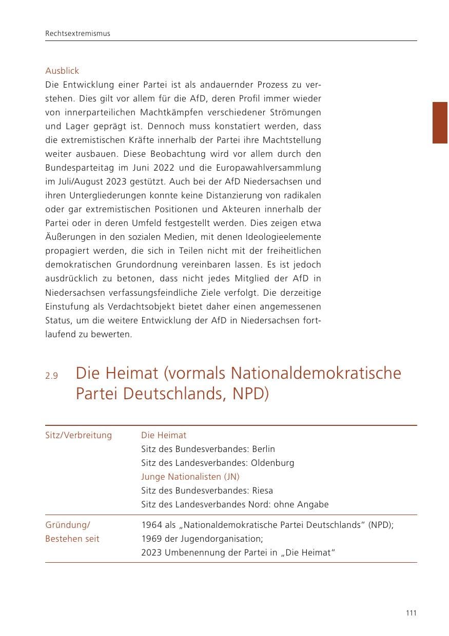 Seite 113 des Verfassungsschutzbericht 2023 Niedersachsen