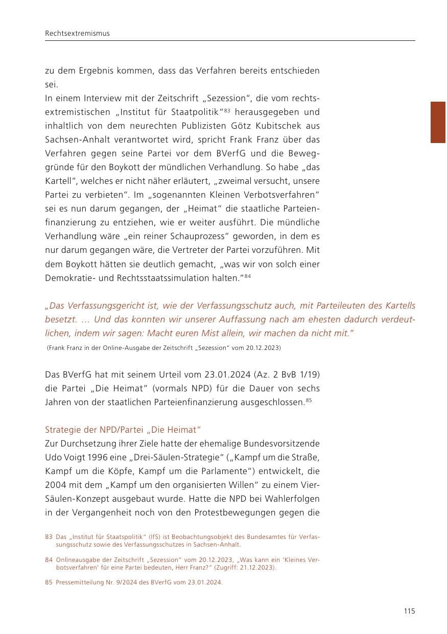Seite 117 des Verfassungsschutzbericht 2023 Niedersachsen