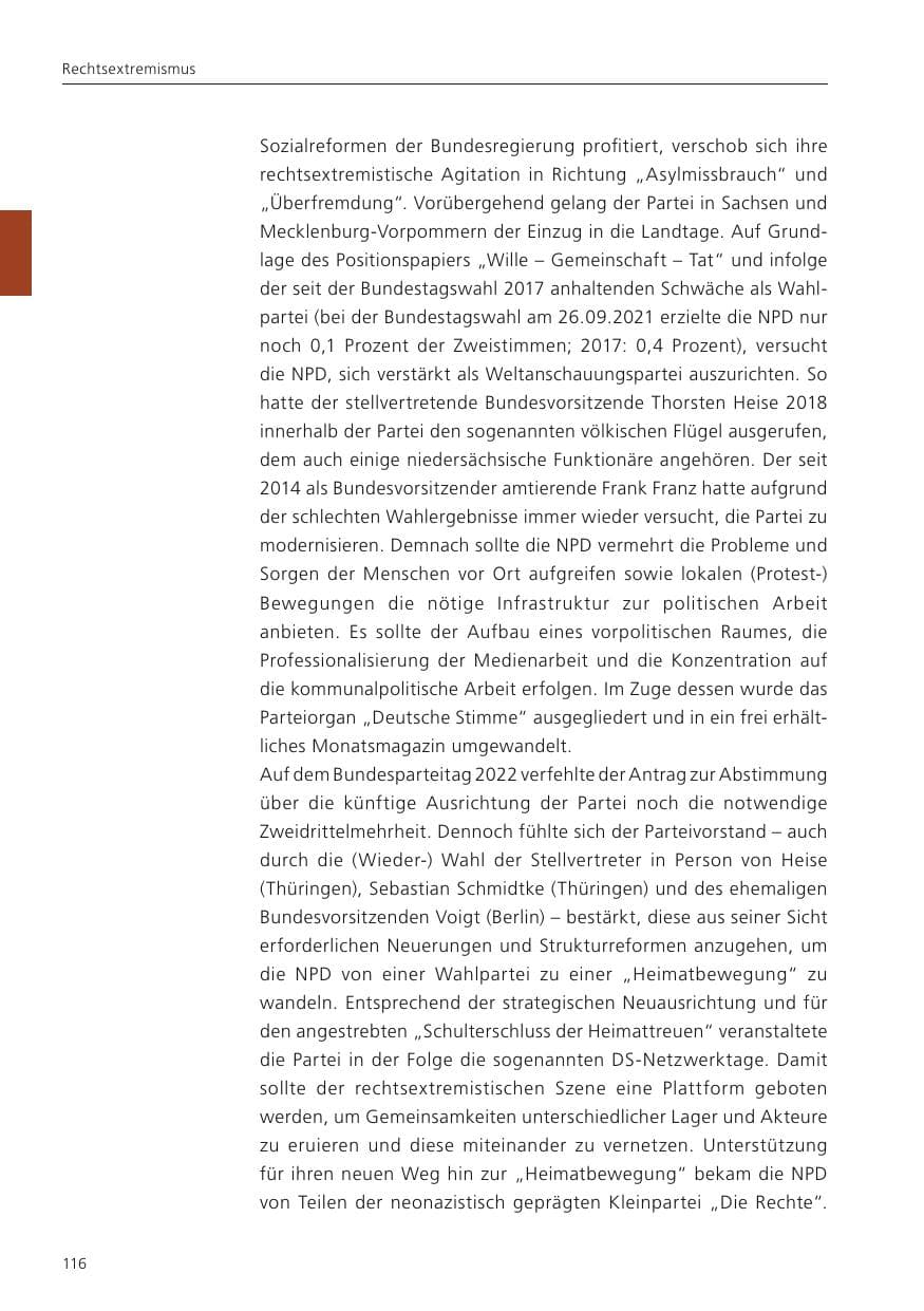 Seite 118 des Verfassungsschutzbericht 2023 Niedersachsen