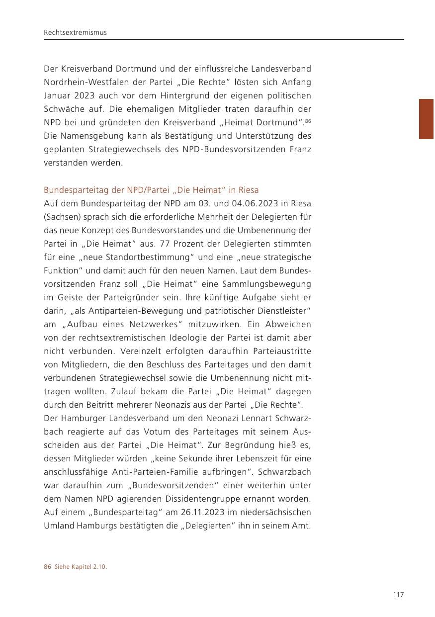 Seite 119 des Verfassungsschutzbericht 2023 Niedersachsen