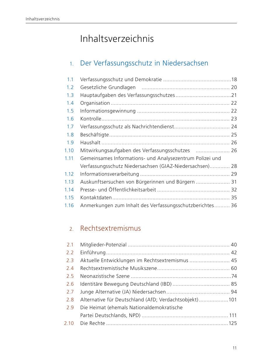 Seite 13 des Verfassungsschutzbericht 2023 Niedersachsen