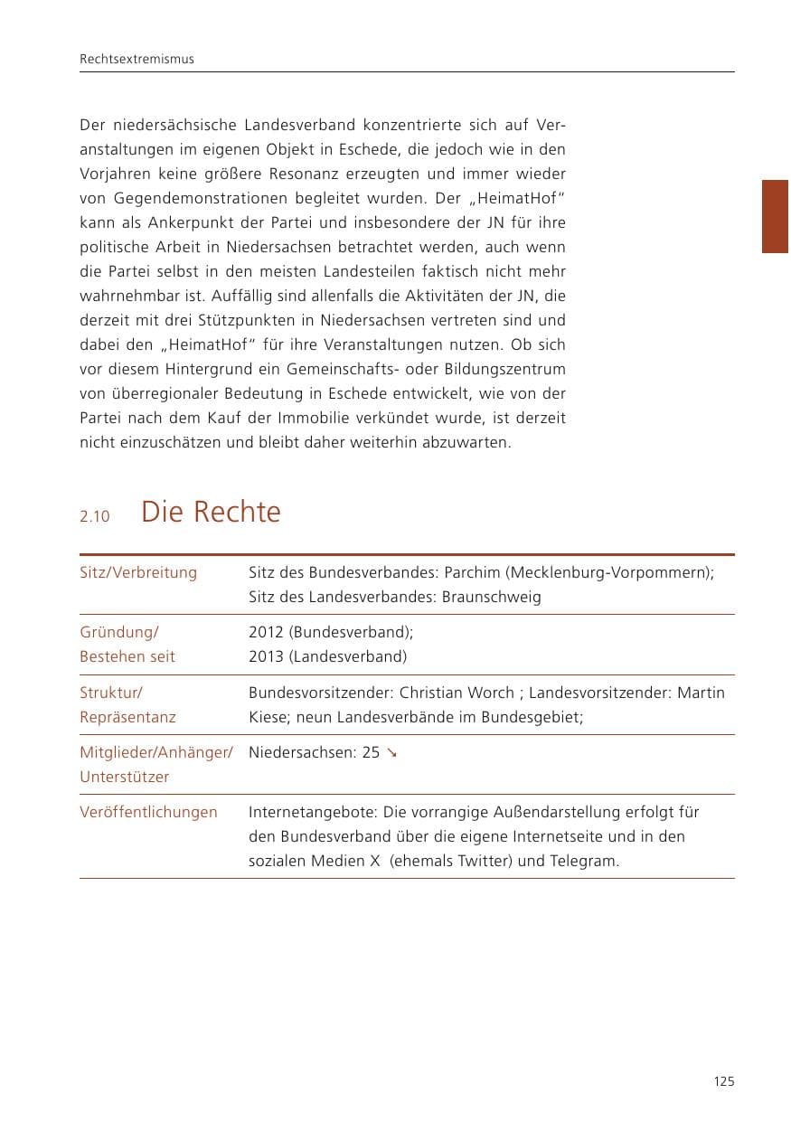 Seite 127 des Verfassungsschutzbericht 2023 Niedersachsen