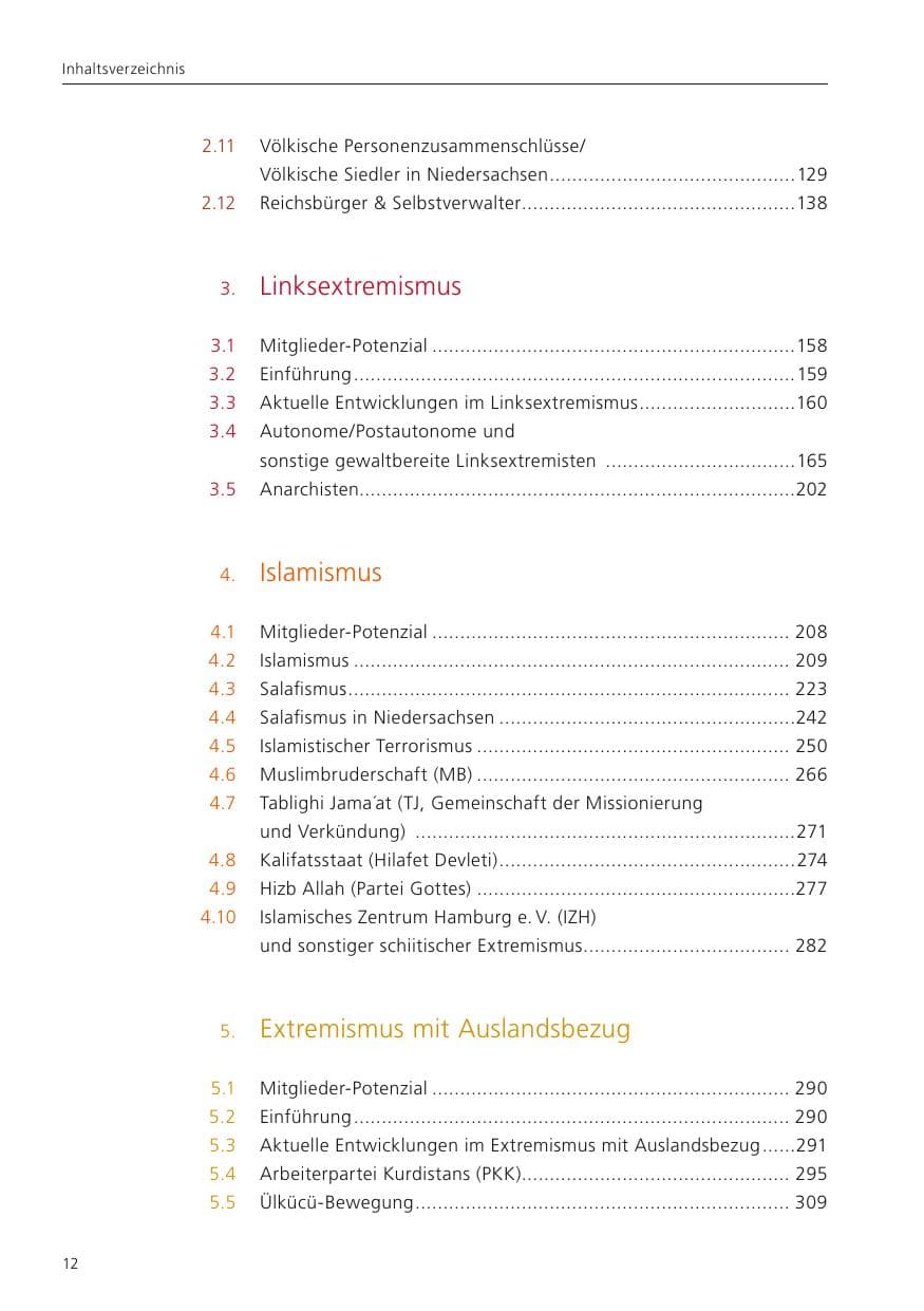 Seite 14 des Verfassungsschutzbericht 2023 Niedersachsen