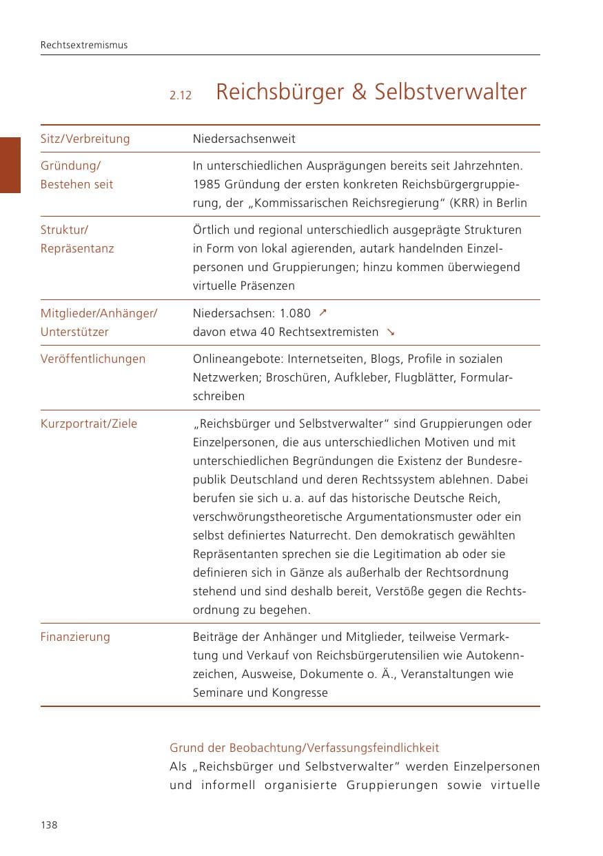 Seite 140 des Verfassungsschutzbericht 2023 Niedersachsen