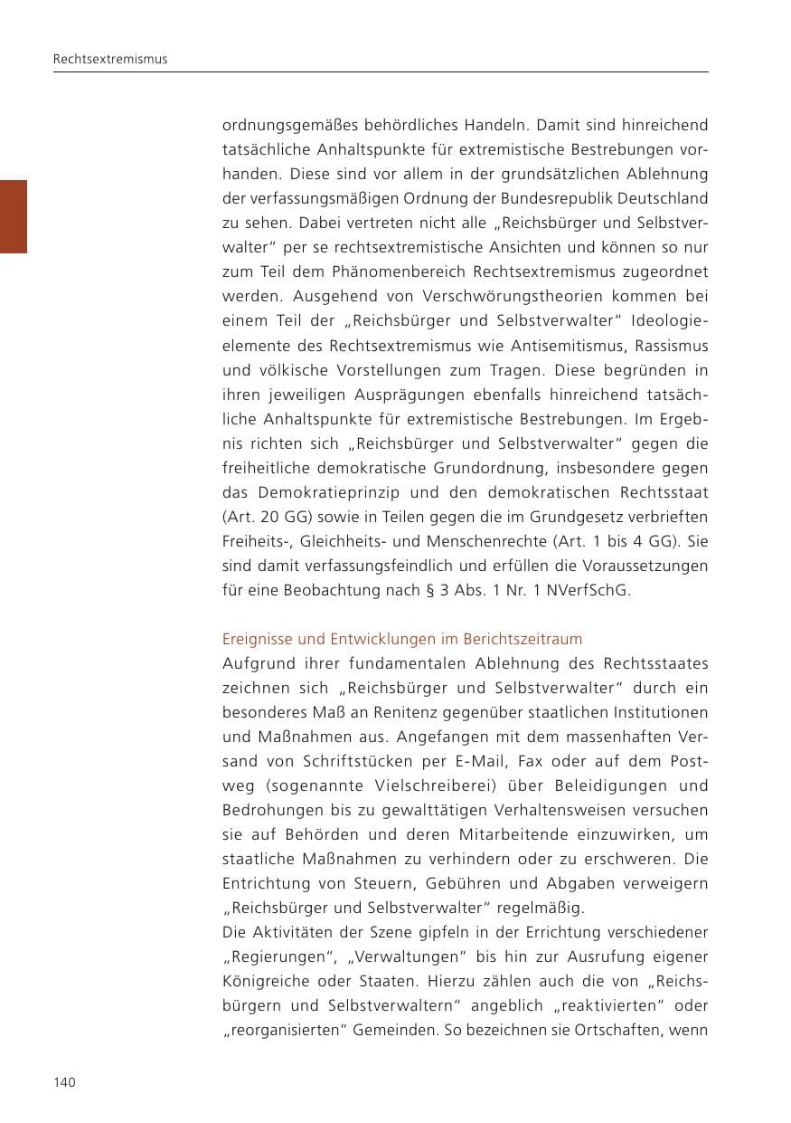 Seite 142 des Verfassungsschutzbericht 2023 Niedersachsen