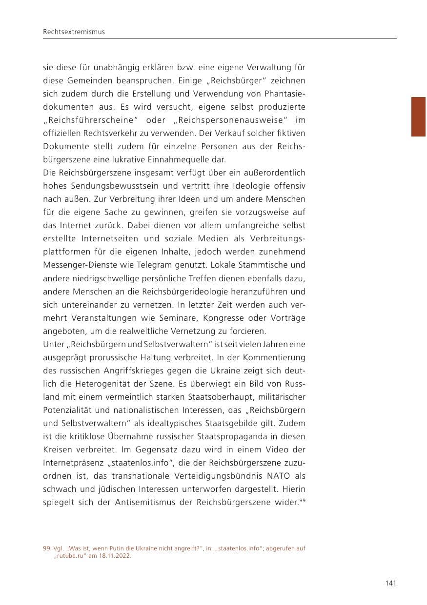 Seite 143 des Verfassungsschutzbericht 2023 Niedersachsen