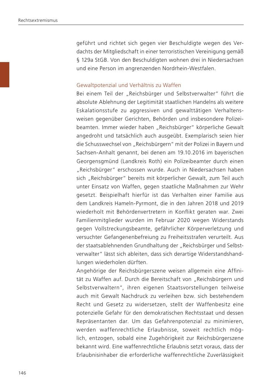 Seite 148 des Verfassungsschutzbericht 2023 Niedersachsen