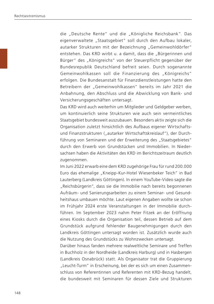 Seite 150 des Verfassungsschutzbericht 2023 Niedersachsen