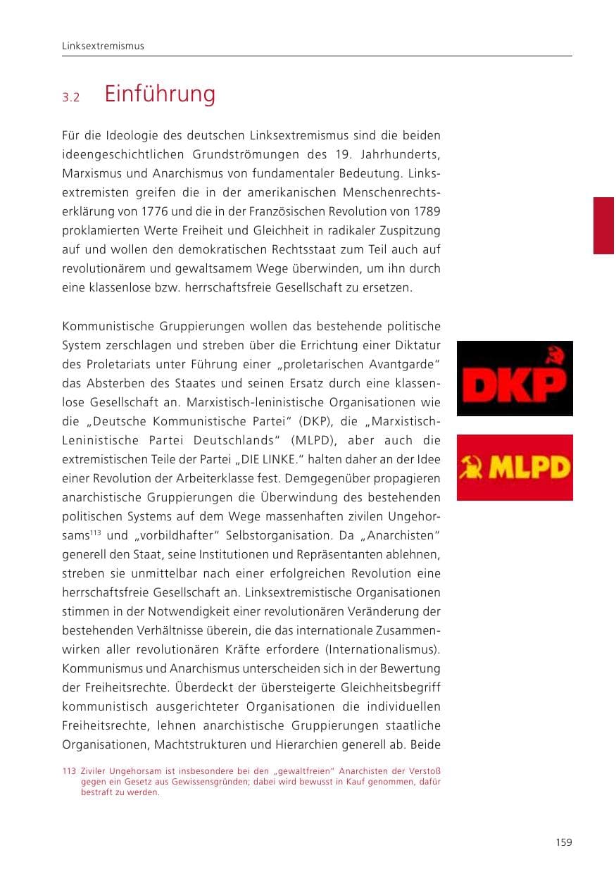 Seite 161 des Verfassungsschutzbericht 2023 Niedersachsen