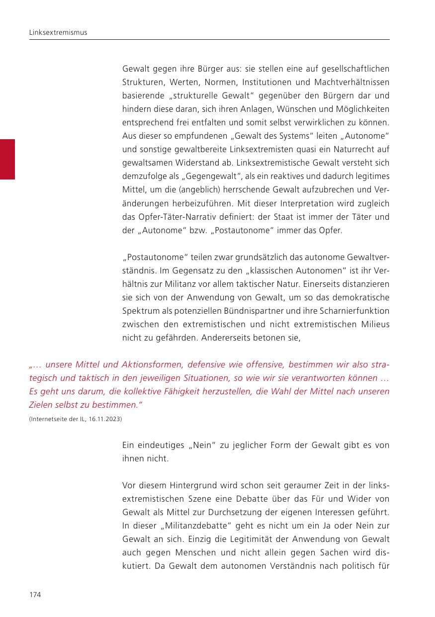 Seite 176 des Verfassungsschutzbericht 2023 Niedersachsen