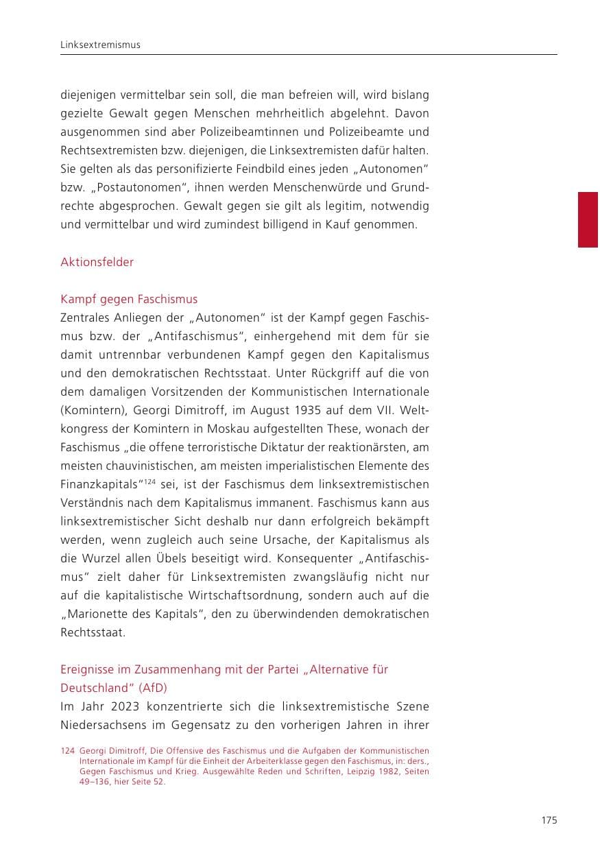 Seite 177 des Verfassungsschutzbericht 2023 Niedersachsen