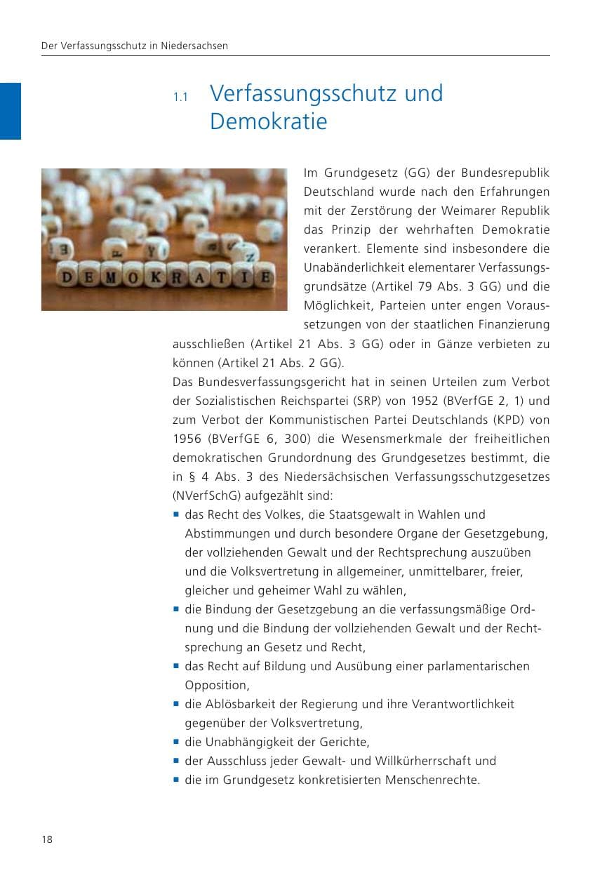 Seite 20 des Verfassungsschutzbericht 2023 Niedersachsen