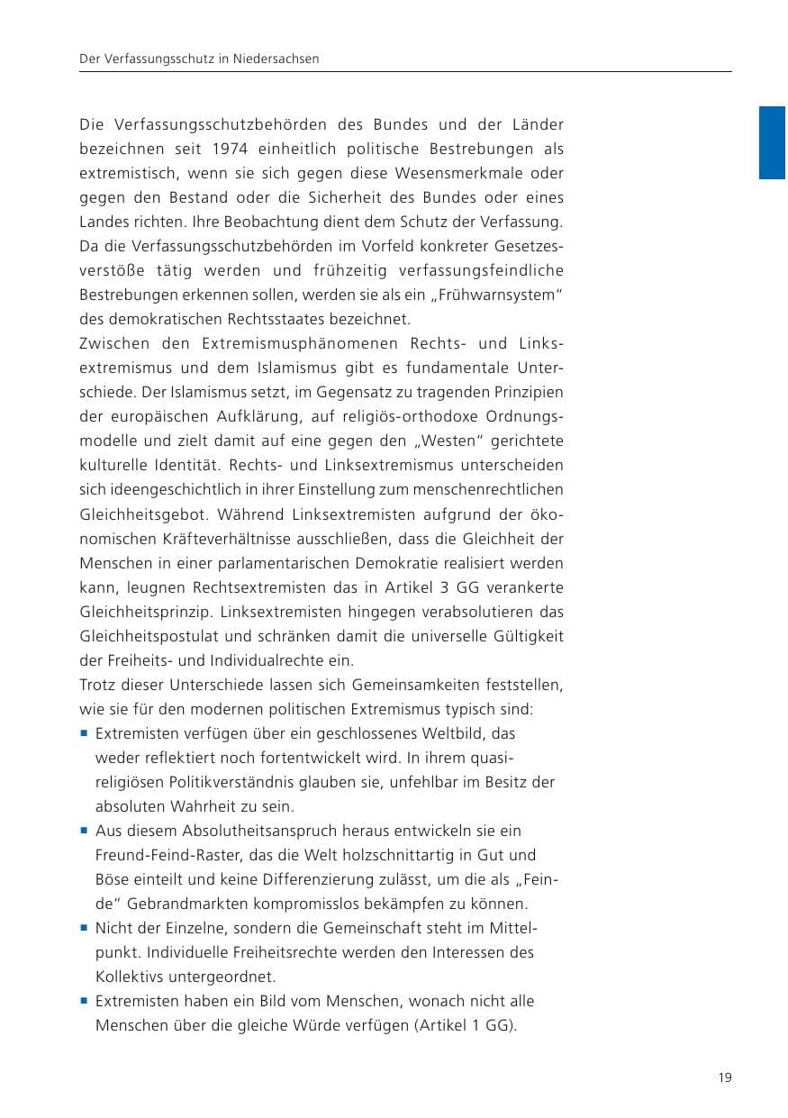 Seite 21 des Verfassungsschutzbericht 2023 Niedersachsen