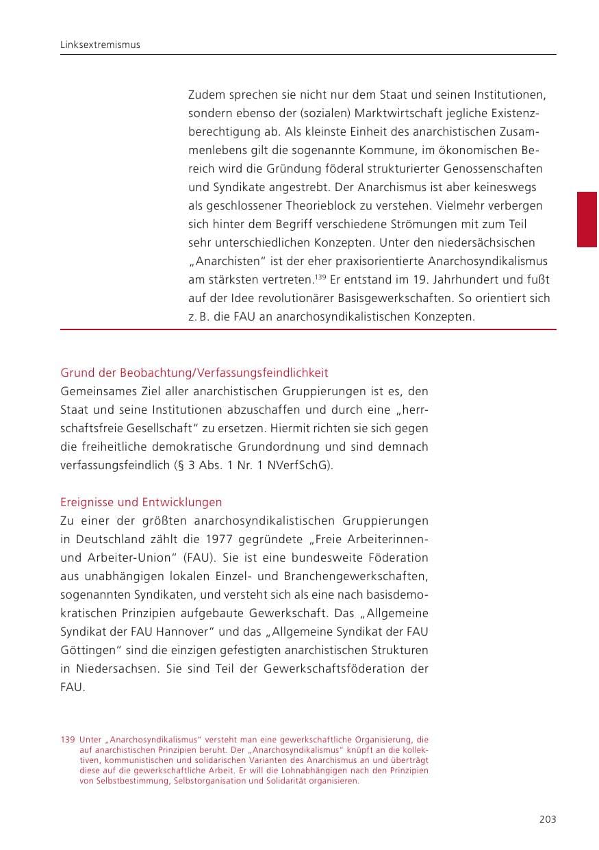 Seite 205 des Verfassungsschutzbericht 2023 Niedersachsen
