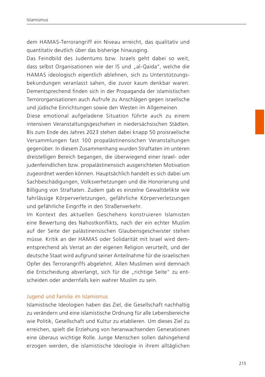 Seite 217 des Verfassungsschutzbericht 2023 Niedersachsen