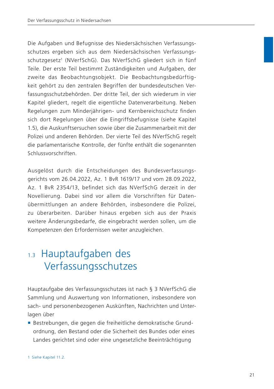 Seite 23 des Verfassungsschutzbericht 2023 Niedersachsen