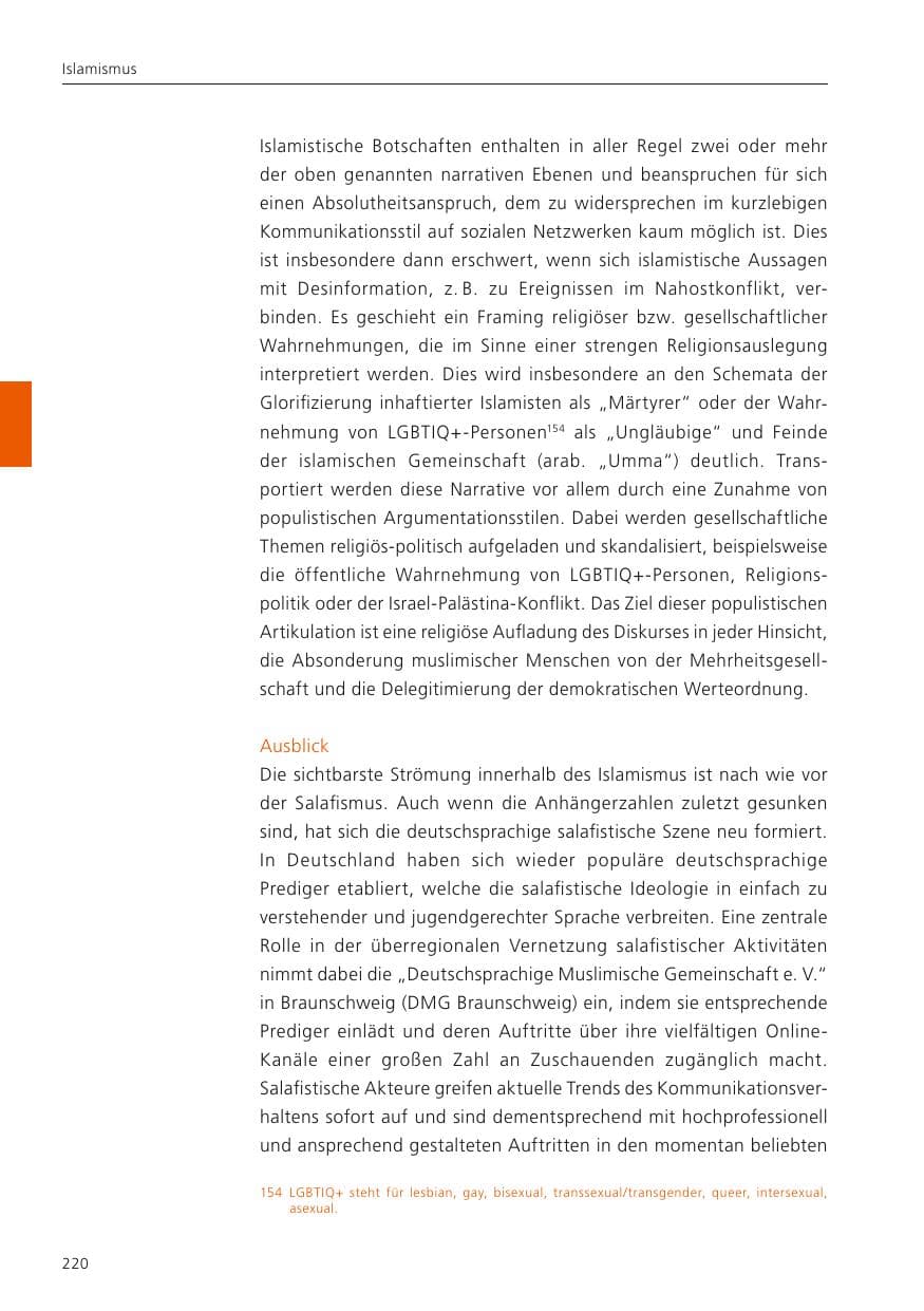 Seite 222 des Verfassungsschutzbericht 2023 Niedersachsen