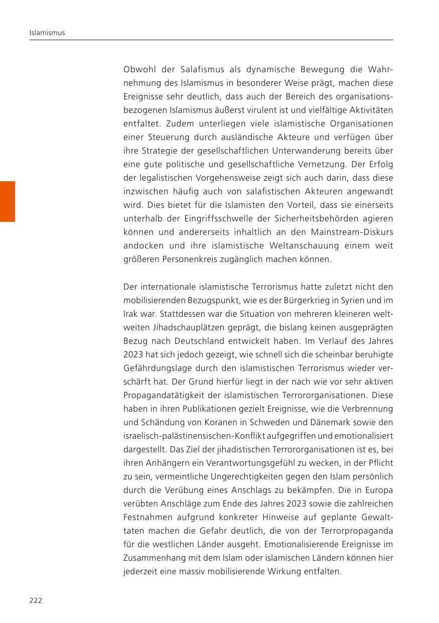 Seite 224 des Verfassungsschutzbericht 2023 Niedersachsen