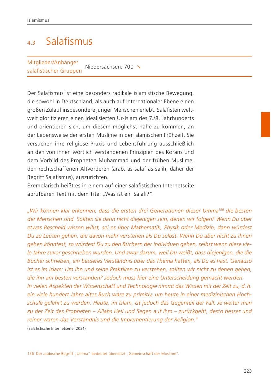 Seite 225 des Verfassungsschutzbericht 2023 Niedersachsen