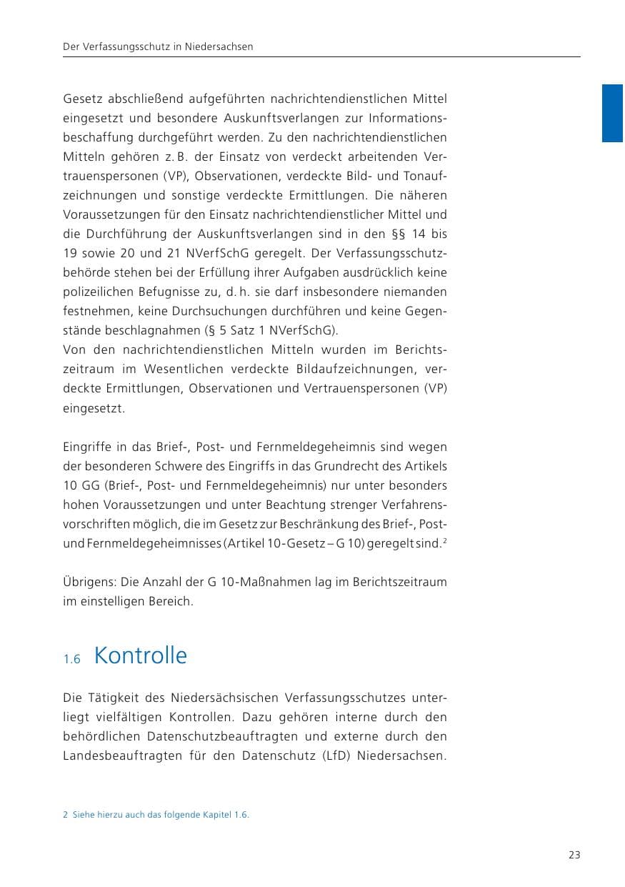 Seite 25 des Verfassungsschutzbericht 2023 Niedersachsen