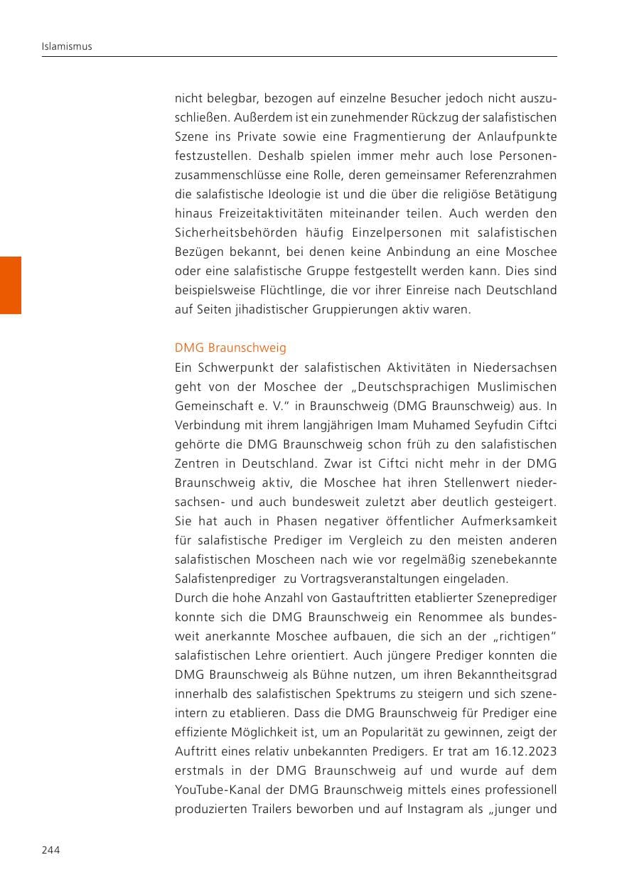 Seite 246 des Verfassungsschutzbericht 2023 Niedersachsen